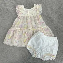 mezzo piano 花柄フリルワンピースとショートパンツセット80cm