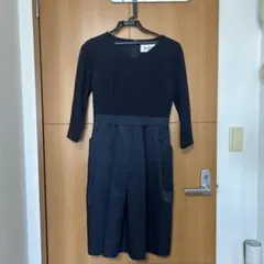 ROPÉ ブラックひざ丈ワンピース 長袖