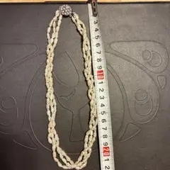 淡水パール 三重巻きネックレス ホワイト