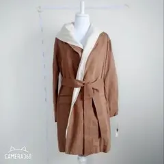 新品タグ付【フード付きジャケット 2wayロングカーデ】パンツスタイルにも