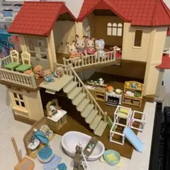 シルバニアファミリー　あかりの灯る大きなお家と家具セット