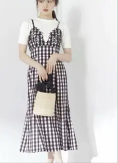 プロポーションボディドレッシング　ギンガムチェック　キャミワンピース