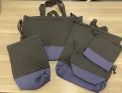 入園 入学 5点セット　ネイビー×ブラック　②　小学生　幼稚園　巾着袋