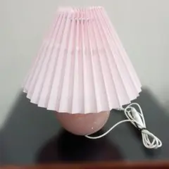 プリーツシェード LEDライト テーブルライト ピンク セラミック USB給電