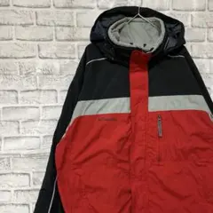 コロンビア　マウンテンパーカー　レッドXL ロゴ刺繍アウトドア0128