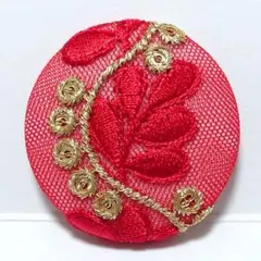 インド刺繍 №2963 赤 ㊳ミリ