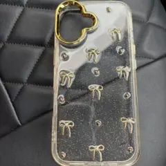リボン模様透明iPhoneケース