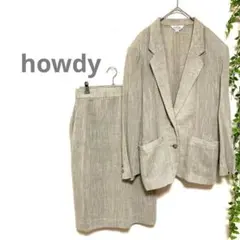 新品未使用【howdy/ハウディー】スーツセットアップ　ツバメコート　麻混　L
