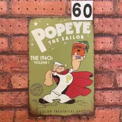 ポパイ POPEYE 緑 《60》レトロ ブリキ 看板 ☻