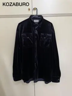 【KOZABURO】 ベロアシャツ ネイビーのサムネイル