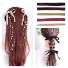 2点セット ベロアリボン ヘアリボン ツインテール