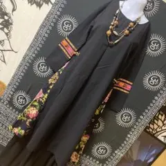 13-86❤️切り替え アジアン ワンピース エスニック