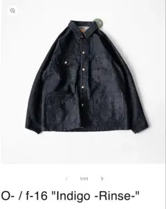 O- / f-16 Indigo Rinse カバーオール　レイチョウルイラボ