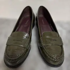 MAX&Co. 39 エナメルローファー オリーブグリーン　値下げ‼️のサムネイル