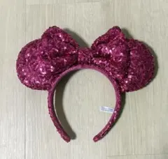 ディズニー ピンク スパンコール ミニー カチューシャ