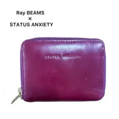 【美品】　STATUS ANXIETY パープル　二つ折り財布　ジップ　ラウンド