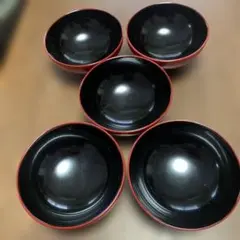 漆器椀 5個セット 赤と黒
