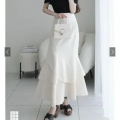 GRL ティアードフリルアシンメトリーマーメイドスカート　gc300