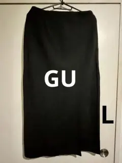 GU カットソーナローミディスカート 黒 Ｌ