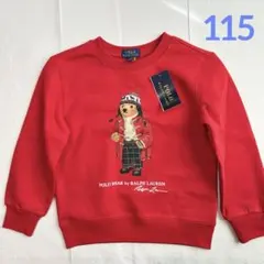 新作◇ラルフローレンポロベアフリーススウェット レッド 115