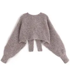 GRL  前後2wayビッグリボンクロップド丈ニットボレロ　kz201