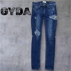 ジェイダ　GYDA サイドリップドスキニーデニム ダメージ インディゴ　サイズM