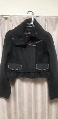 h.naotoHoney黒ピンクラメ入りコート