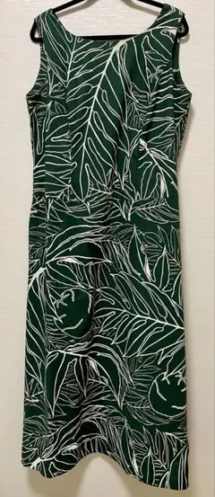 シグゼーンノースリーブドレス　深緑色　2XL（ハワイサイズ）　大きいサイズ