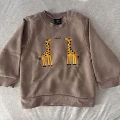 キリン刺繍トレーナー 裏起毛 80cm 男女兼用