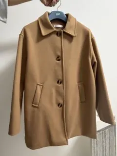 キャメル チェスターコート ボタン付き