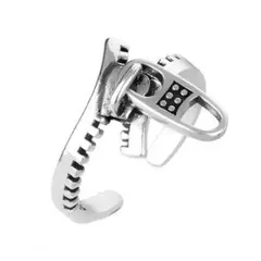 シルバー リング ファスナー チャック ジッパー オープン #C889-A