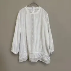 Brillage レース切替 ホワイトブラウス Mサイズ