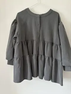 バルーンスリーブシャツ グレー