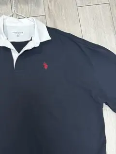U.S. POLO ASSN. ポロシャツ Lサイズ ブラック/ホワイト　古着