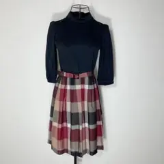 M*i様 【人気完売商品】ブルーレーベル 七分袖 ドッキングワンピース 36 赤