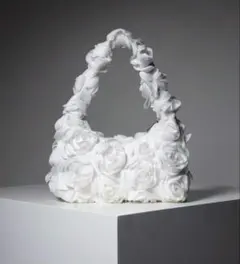 ハンドバッグ パーティバッグ バラ ホワイト