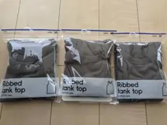 GU コットンリブタンクトップ Mサイズ グレー 3枚セット
