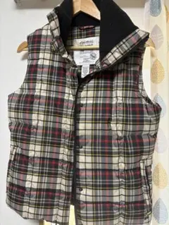 90s Eddie Bauer チェック柄 ダウンベスト M