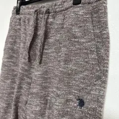 U.S.POLOASSN/ 黒 ジョガーパンツ ロゴ刺繍付き
