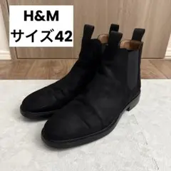 H&M サイドゴアブーツ スエード ブラック