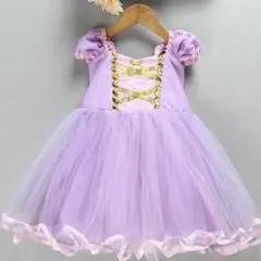 ラプンツェル　ドレス　 ディズニー　紫ワンピース 90100 バースデイ　誕生日