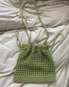 LOWRYS FARM ローリーズファーム 巾着ショルダーバッグ ライトグリーン