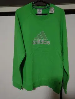 ⬛限界値下げ⬛adidas グリーン ロゴ入り 長袖トレーナー刺繍