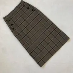 OZOC オゾック レディース 秋色 チェック タイトスカート M 茶系のサムネイル