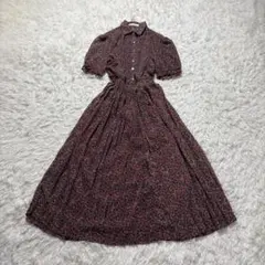 レトロ ワンピース ロングワンピース ペイズリー柄 金ボタン