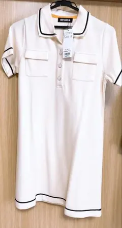 【新品】マリークヮント　デイジーエポボタンラインテープポロ ワンピース　ホワイト