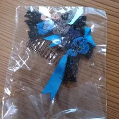 ハンドメイド 花モチーフ ヘアコーム