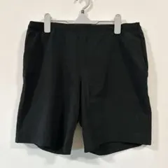 メンズ ハーフパンツ ショートパンツ ウエストゴム 黒 ブラック LL