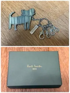 箱付き　PaulSmith ハンドストライプ　ドッグモチーフ　キーホルダーのサムネイル
