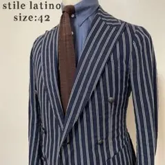 STILE LATINO コットンリネン ダブルジャケット LEO サイズ42 STILE LATINO コットンリネン ダブルジャケット LEO サイズ42